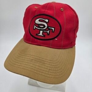 Vintage Eastport San Francisco 49ers‎ Snapback Baseball Hat Red Gold Pinstripe